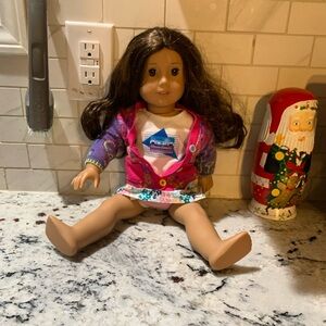 American Girl Doll with Pink and Purple Outfit